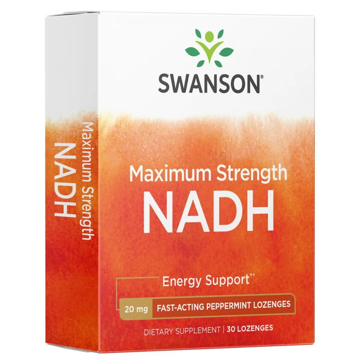 Swanson Supplement Fast-Acting Max Strength Nadh 20 mg Lozenge - Peppermint 30ct