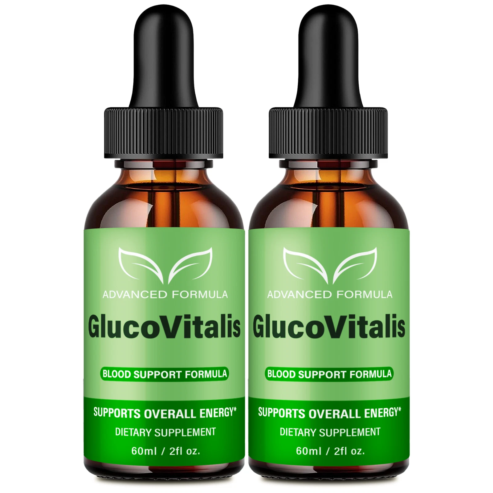 (2 Pack) GlucoVitalis Liquid Drops for Blood Sugar and Blood Pressure Support