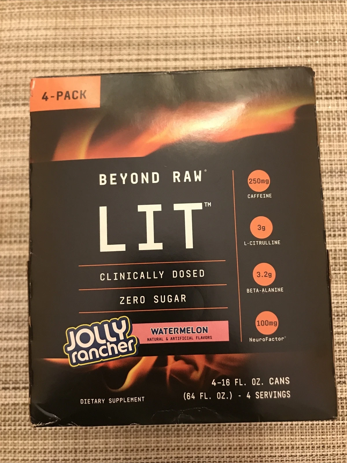 ***4 PACK******BEYOND RAW LIT Clinically does zero sugar jolly rancher￼