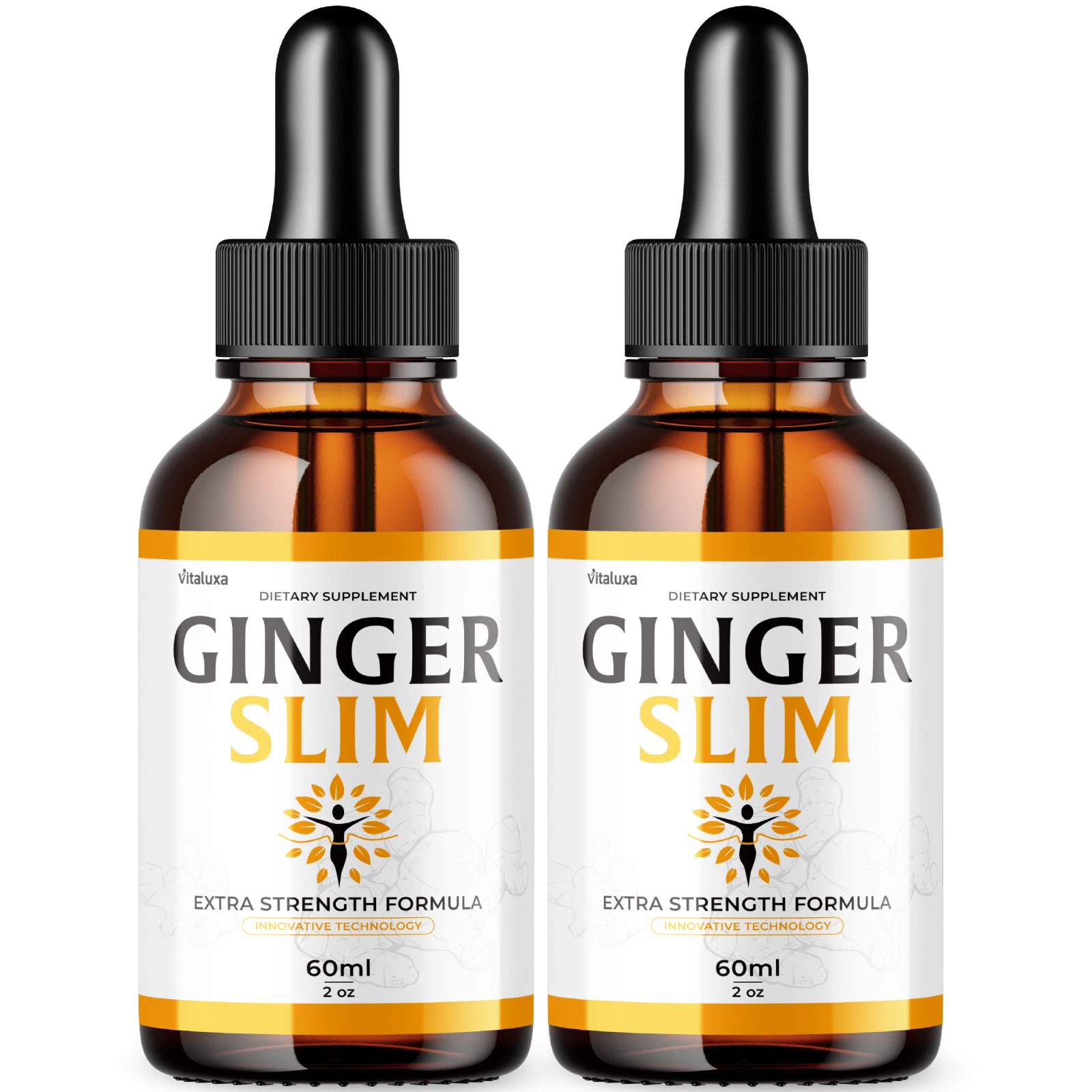 (2 Pack) Ginger Slim Drops Overall Wellness Health Support Made in USA (4 oz)