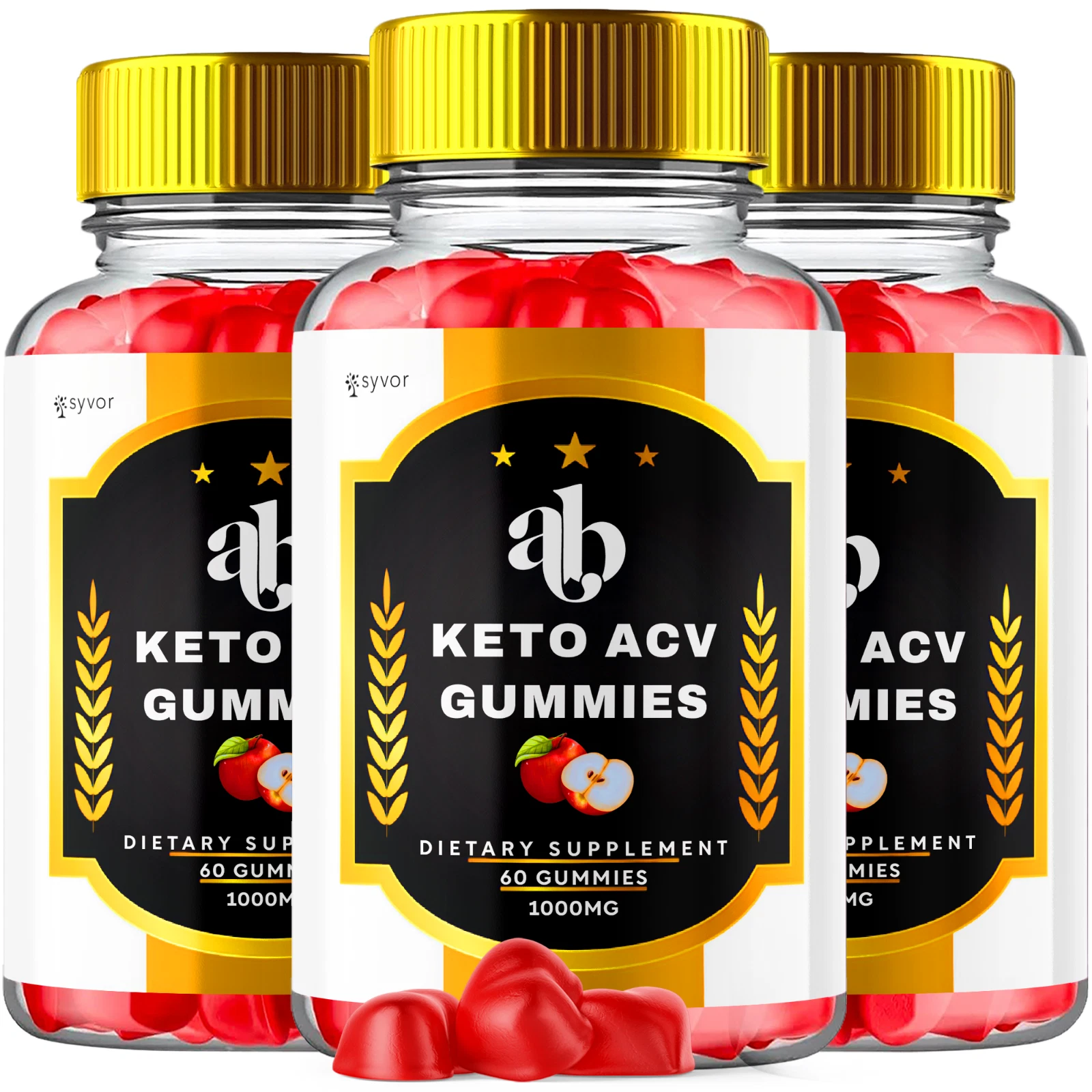 AB Keto Apple Cider Vinegar Gummies Max ACV Strength Keto Supplement 180 Gummies