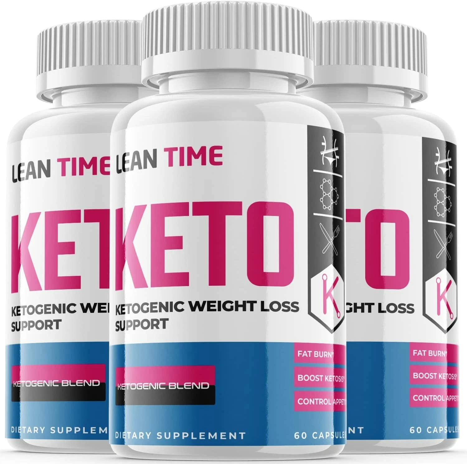 3-Lean Time Keto Diet Pills,Weight Loss,Fat Burn,Appetite Suppressant Supplement