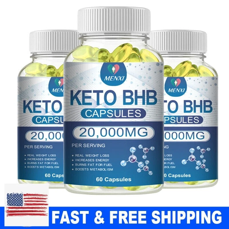 3PC Keto BHB Capsules Weight Loss Diet Pills Fat Burner Detox Dietary Supplement