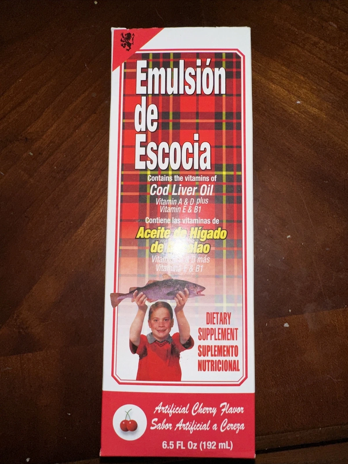 Emulsion De Escocia Cod Liver Oil & Vit A, D & E - Cherry Flavor 6.5 fl oz 2026
