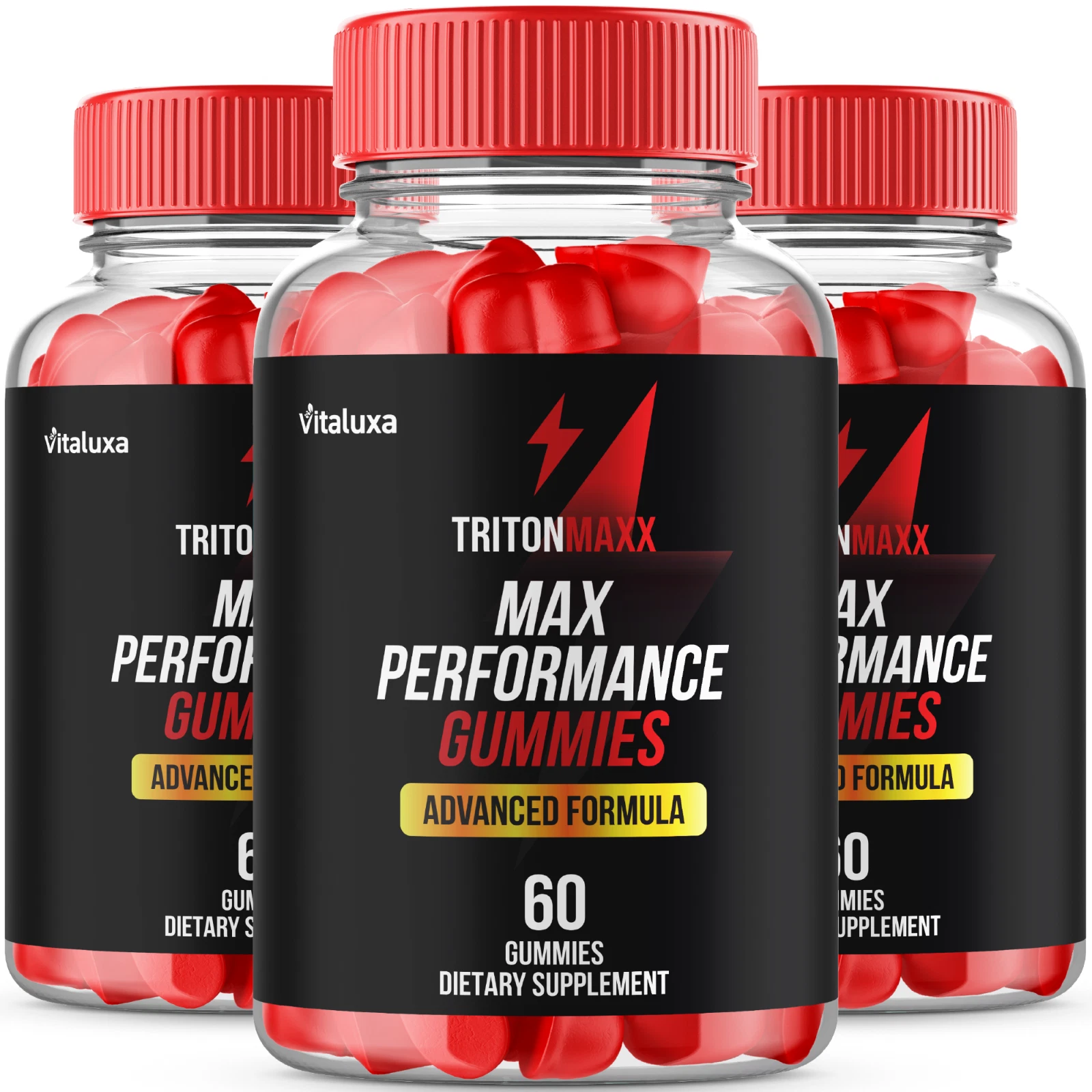 (3 Pack) Triton Maxx Gummies Men Max Strength Formula Supplement (180 Gummies)
