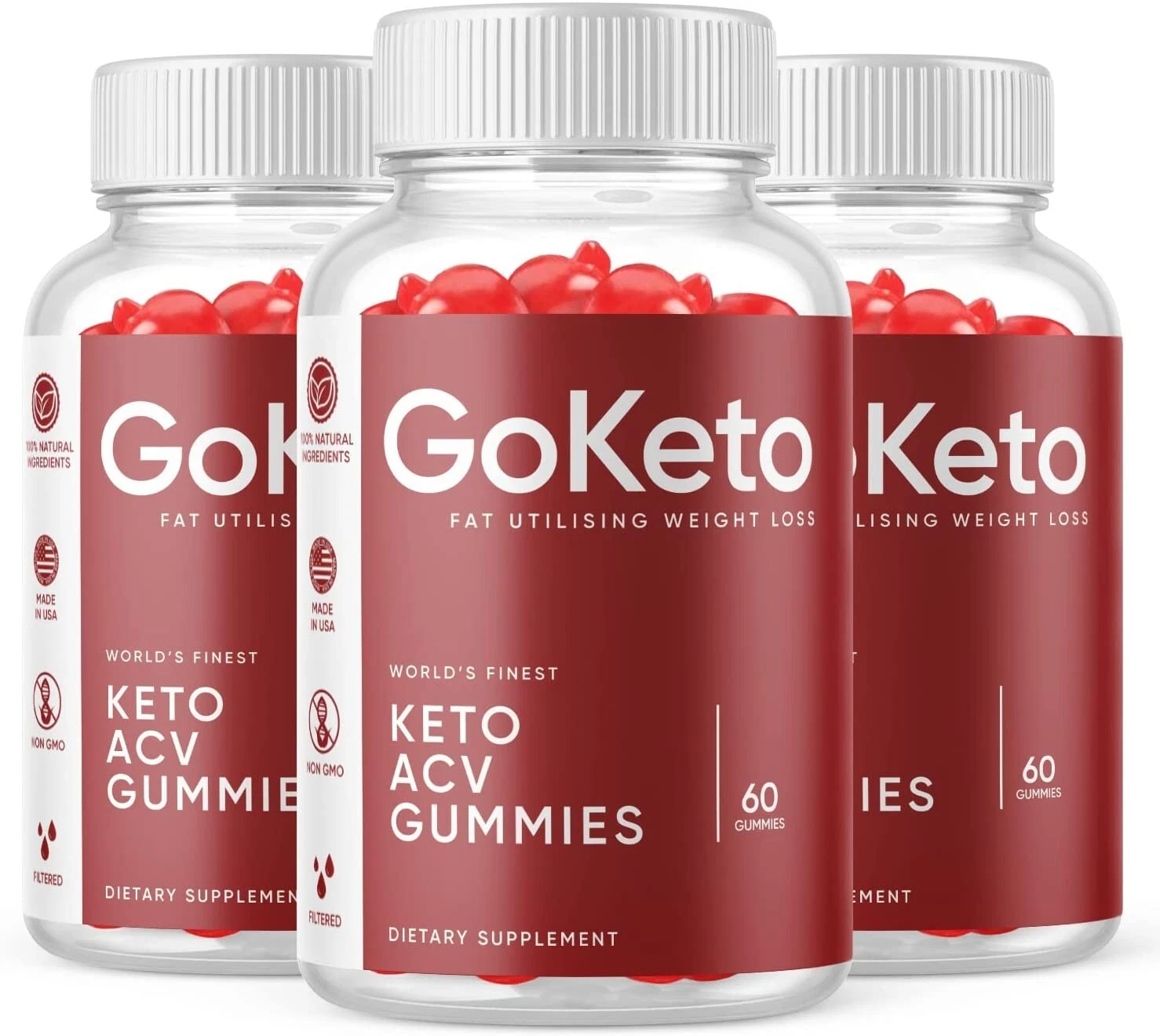 3-Go Keto ACV Gummies, Weight Loss, Fat Burner, Appetite Suppressant Supplement