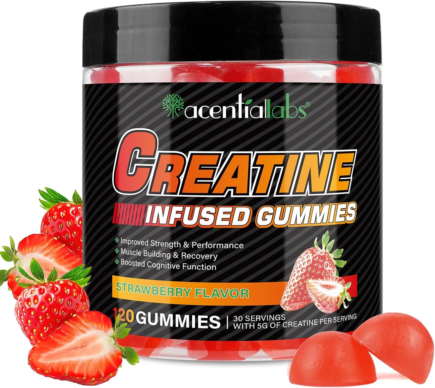 Creatine Monohydrate Gummies 5000Mg for Men & Women, Creatine Monohydrate, L-Tau