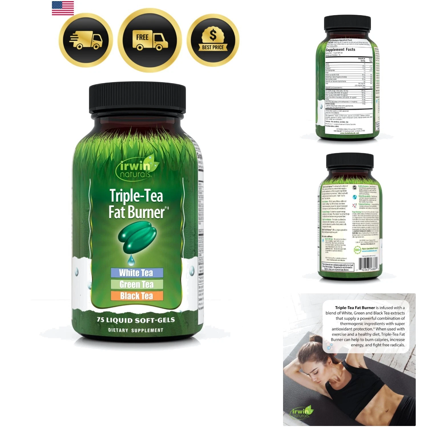 Fat Burner Softgels Natural Weight Loss Tea Extract 75ct