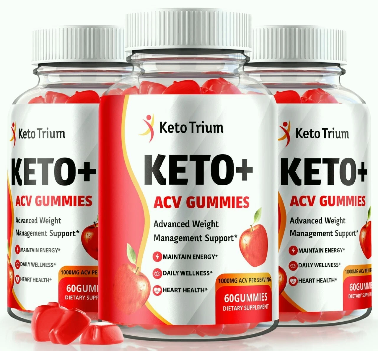 (3 Pack) Keto Trium ACV Weight Loss Gummies to Control Appetite & Cravings