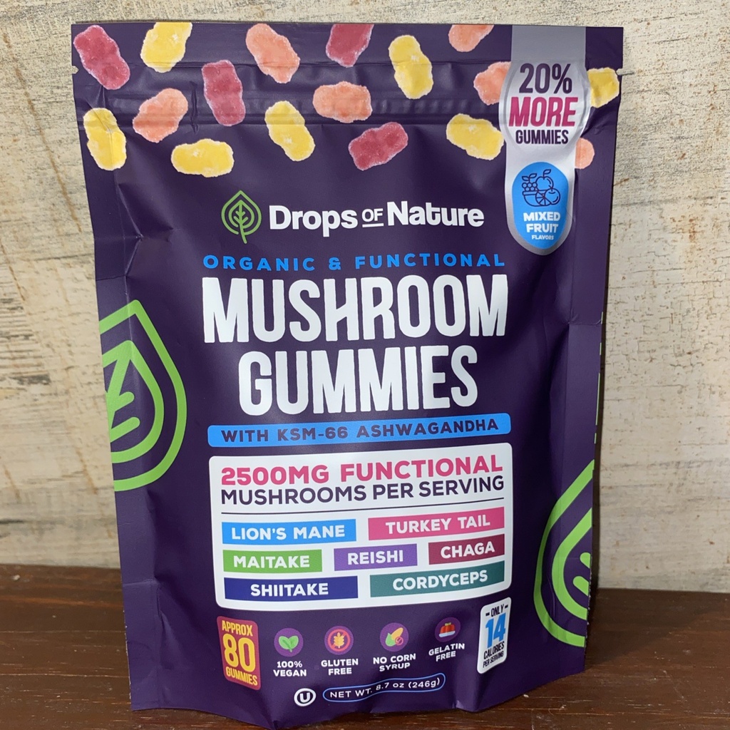 Ashwagandha Lion's Mane Gummies - Organic Immune Support, Cognitive Boost