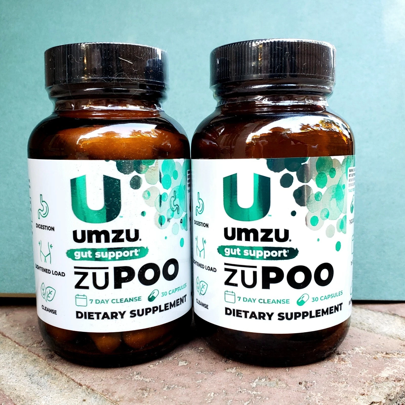 ZUPOO Umzu 2-pack (BB 1/27) Gut Support w Bentonite, Milk Thistle Colon Cleanse