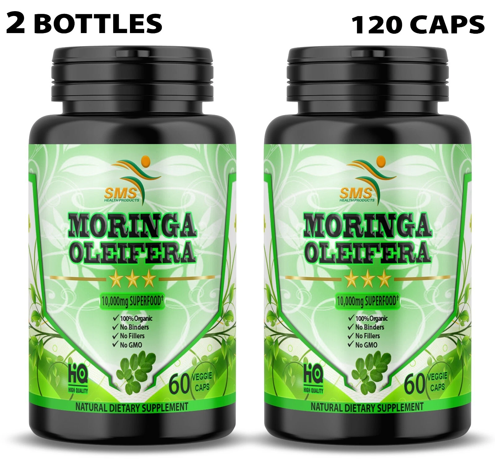 Moringa Oleifera Organic, Natural, 100% Pure Pills - 120 Count MORINGA 10,000mg