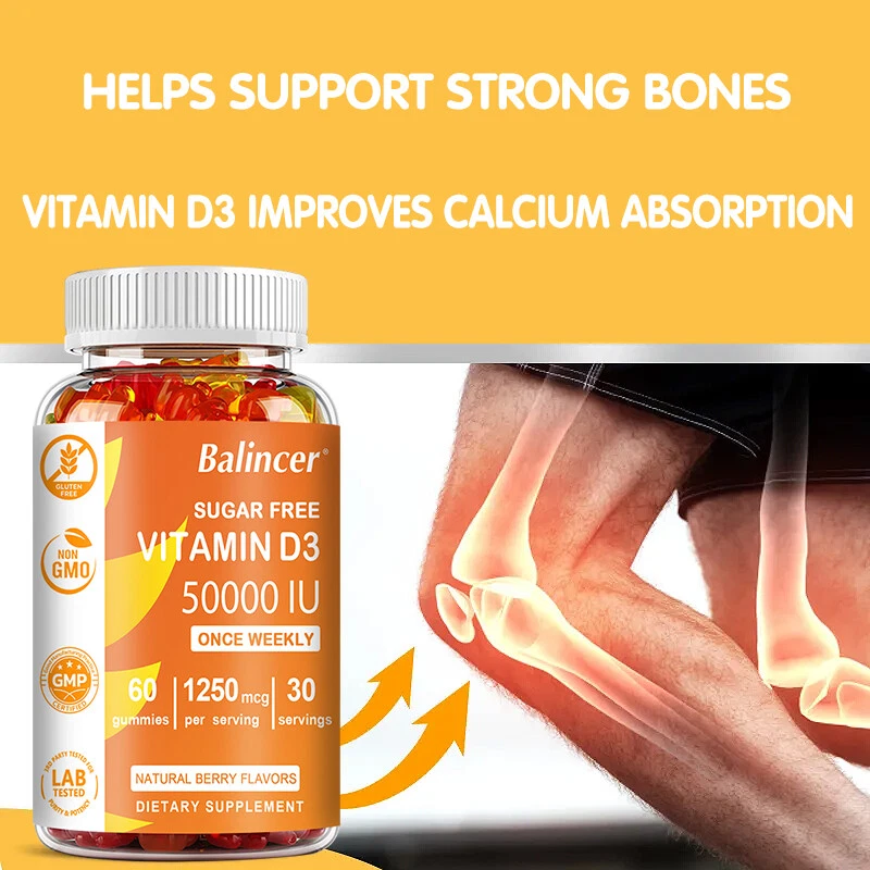 Vitamin D3 50000 IU Gummies Promotes Healthy Teeth Bone And Muscle Function