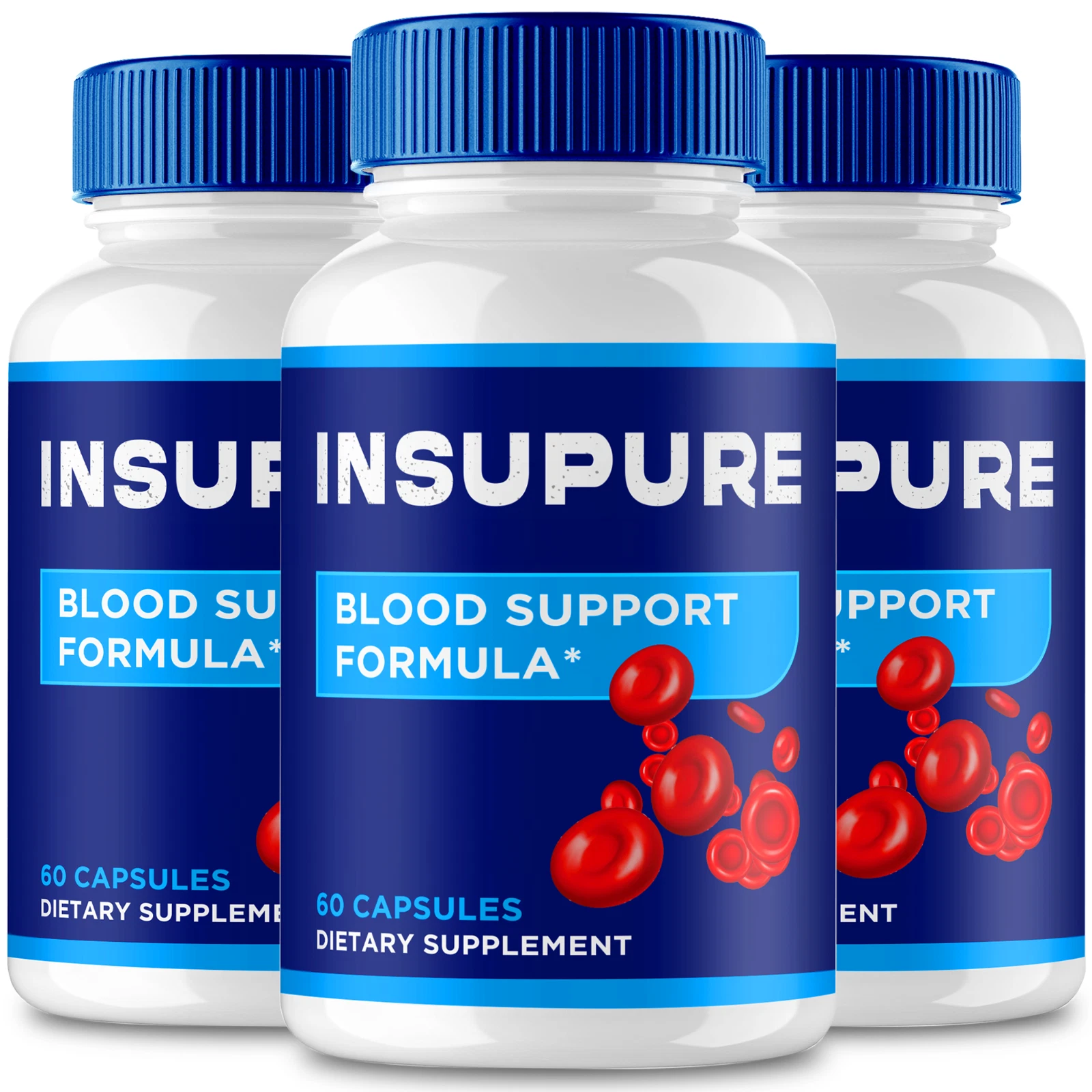 (3 Pack) Insupure Blood Support Pills, Insu Pure for Blood Pressure & Sugar