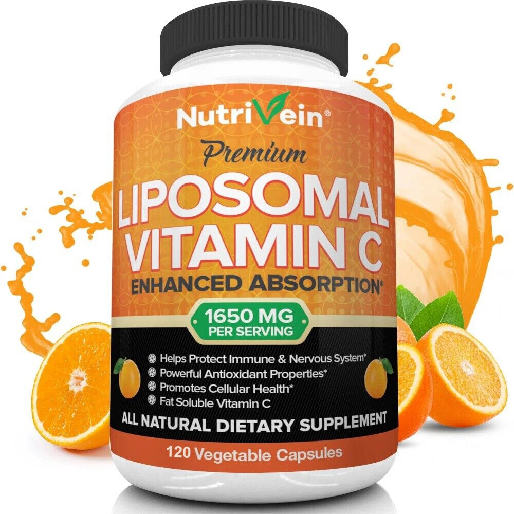 Liposomal Vitamin C 1650mg 120 Capsules High Absorption Supplements US