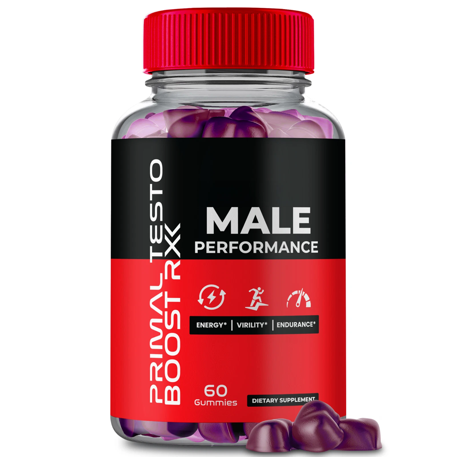 Primal Testo Boost RX Male Gummies, Energy & Vitality Gummy 60ct