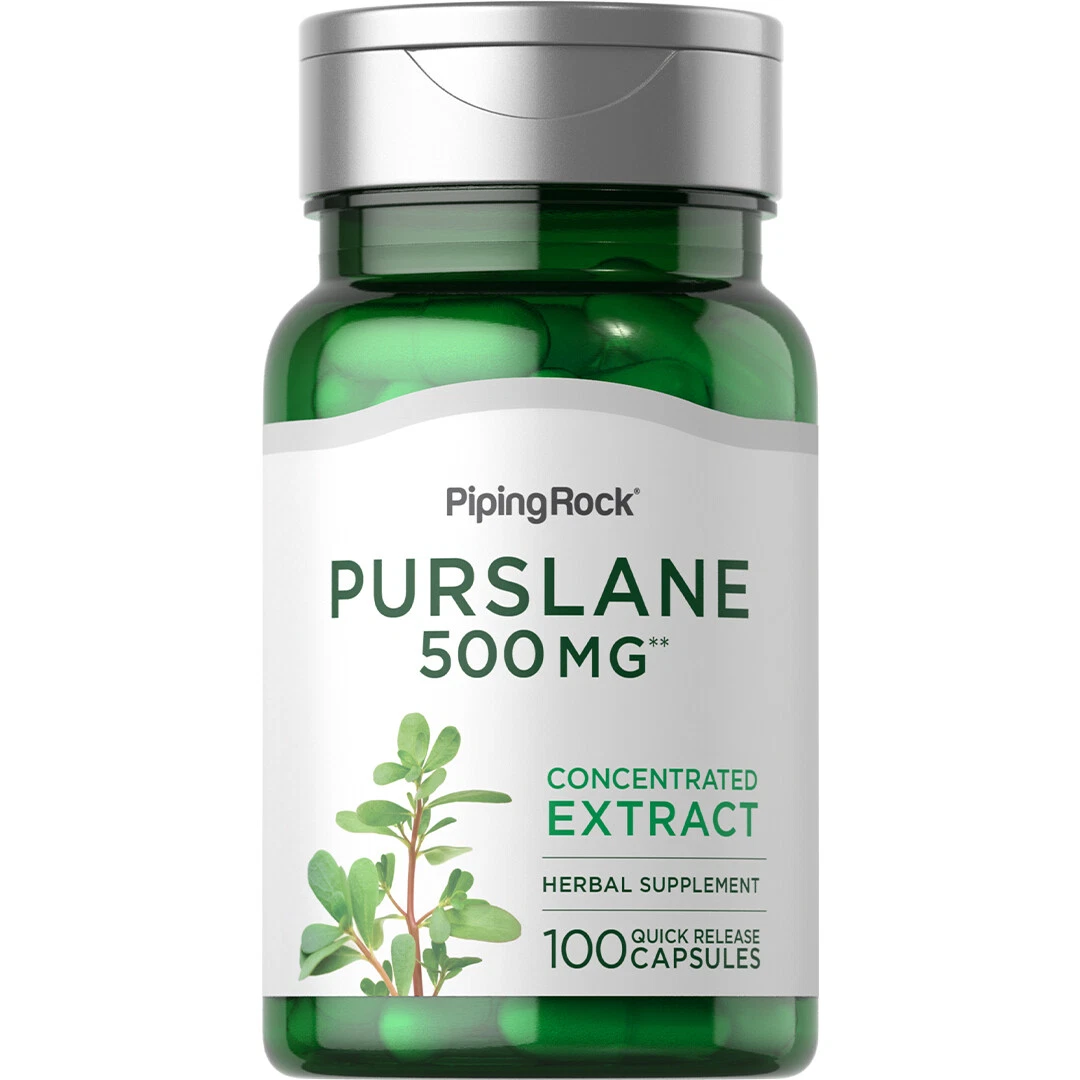 Purslane Capsules | 500mg | 100 Count | Portulaca Extract | by Piping Rock