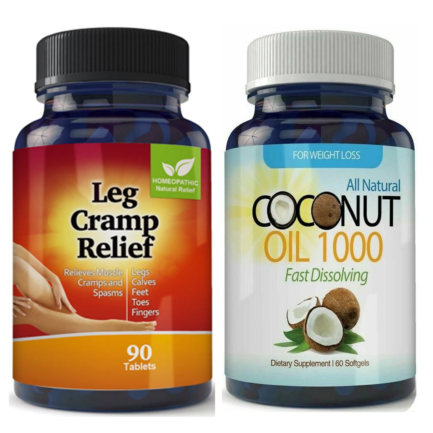 Coconut Oil Natural Weight Loss & Leg Cramp Muscle Spasms Relief Supplements