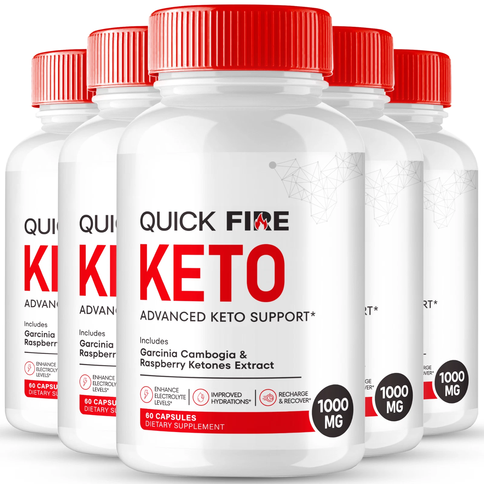 (5 Pack) Quick Fire Keto Capsules, QuickFire for Weight Loss Management Pills