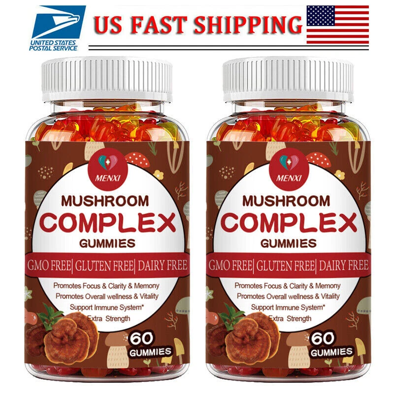 Mushroom Complex Lions Mane, Reishi ,Shitake, Chaga,Cordyceps Maitake 120Gummies