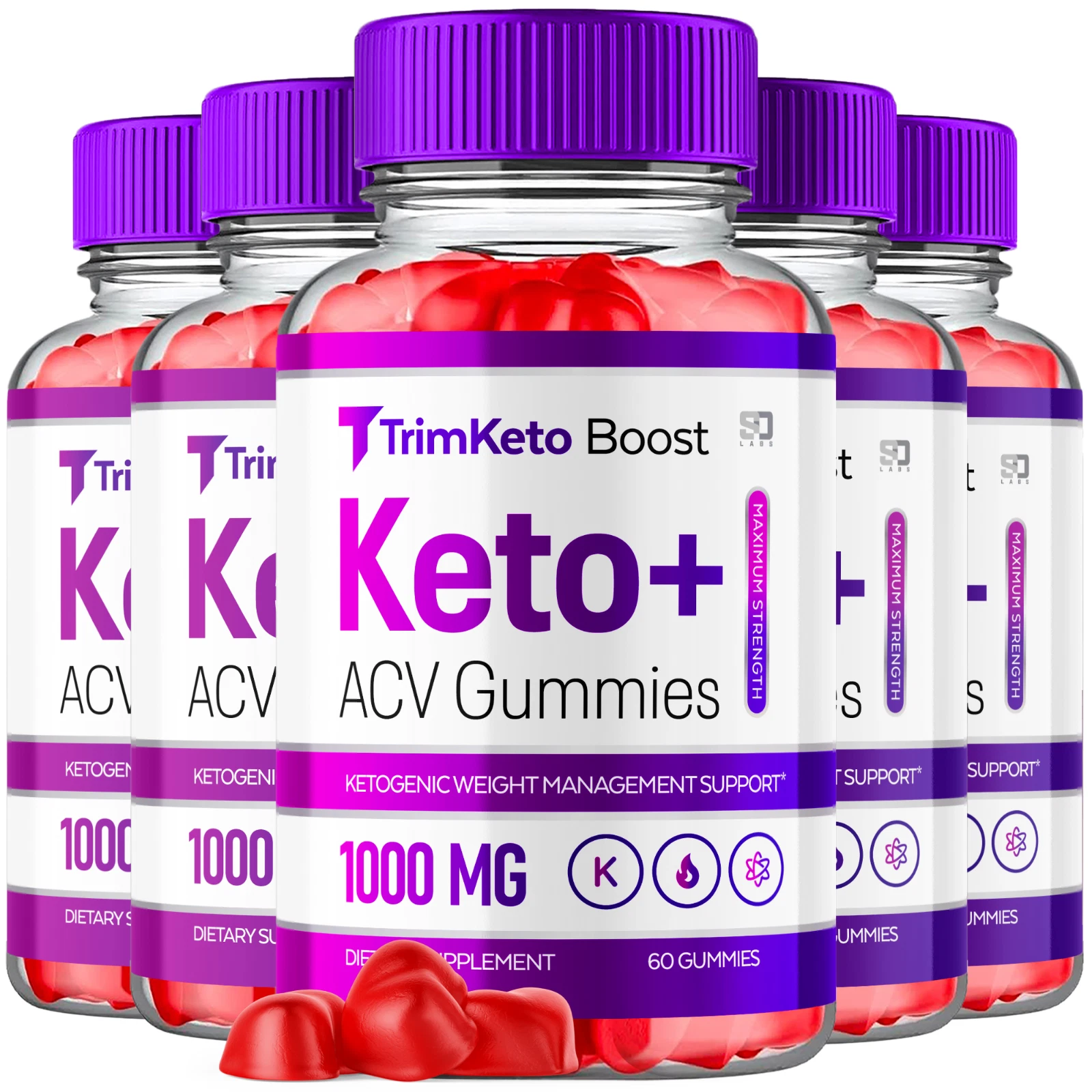 (5 Pack) TrimKeto Boost, Trim Keto Boost ACV Gummies Weight Loss (300 Gummies)