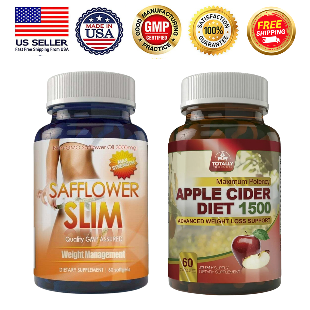 Safflower Oil Fat Burner Supplement & Apple Cider Vinegar Weight Loss Diet Pills