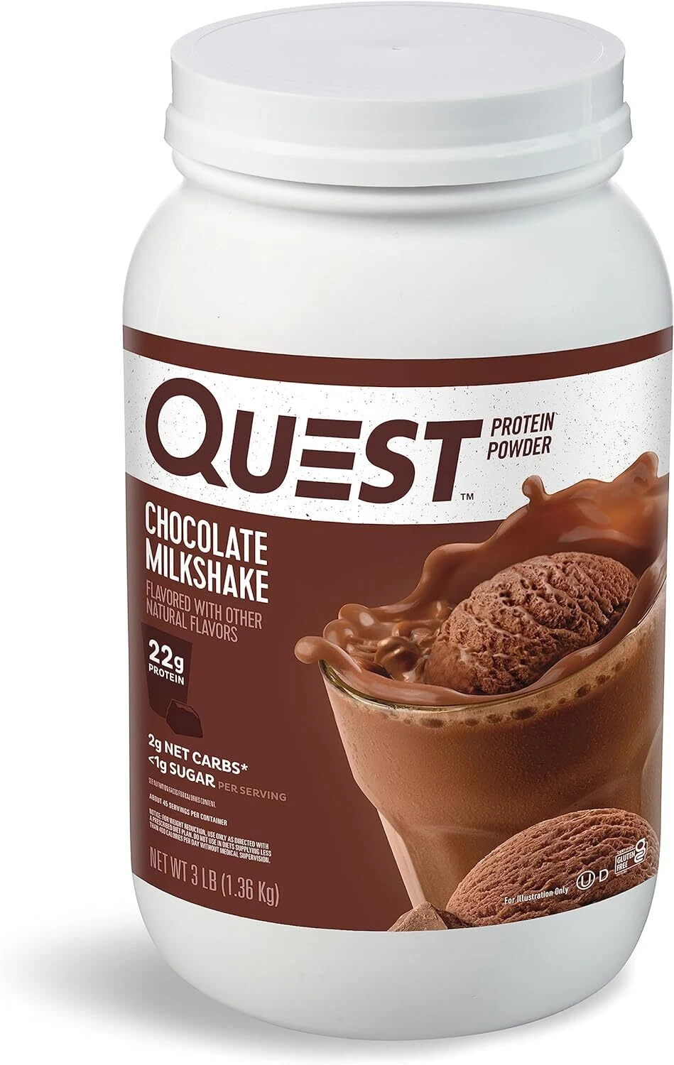 Quest Nutrition Chocolate Milkshake Protein Powder 22g Protein 1g Sugar NEW