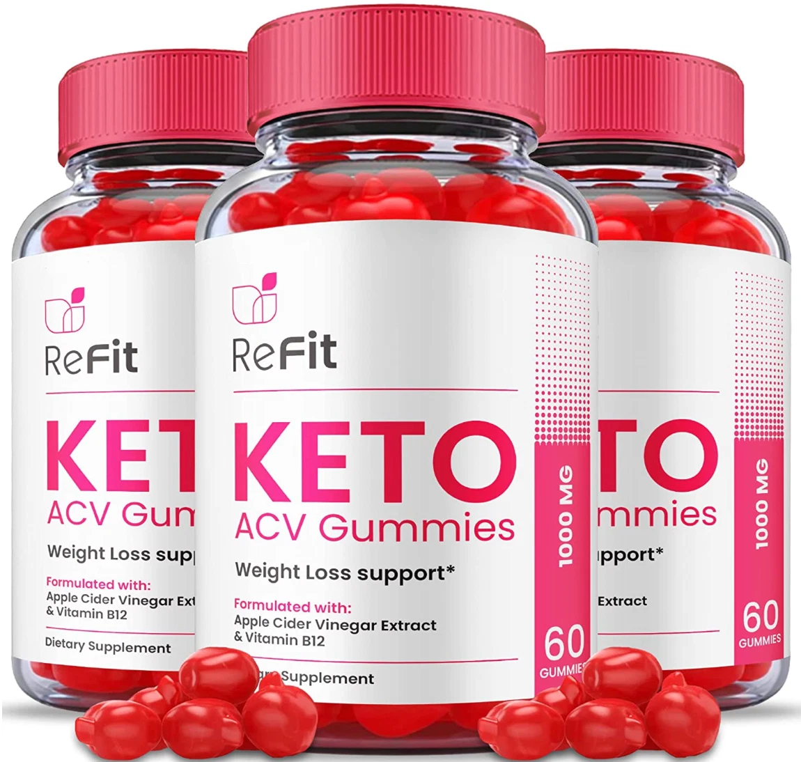 (3 BOTTLES) Official* Refit Keto ACV Gummies: Weight Loss Supplement