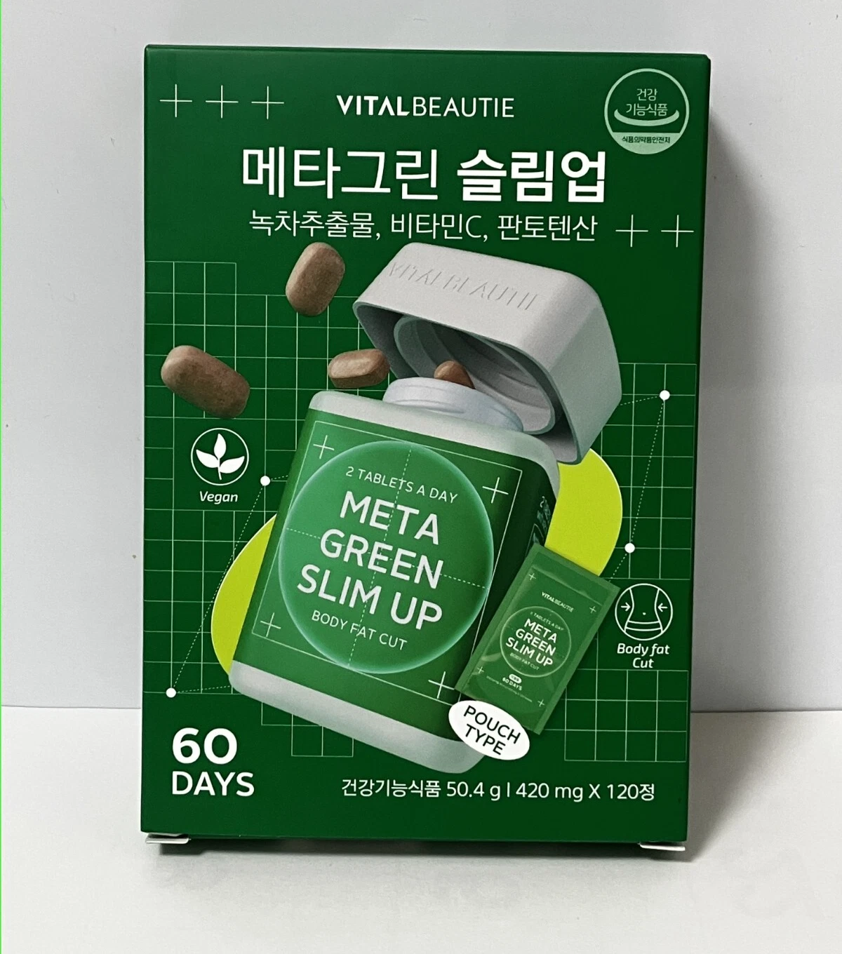 VITAL BEAUTIE Meta Green Slim Up Refill 120 Tablets / 2 Month Supply