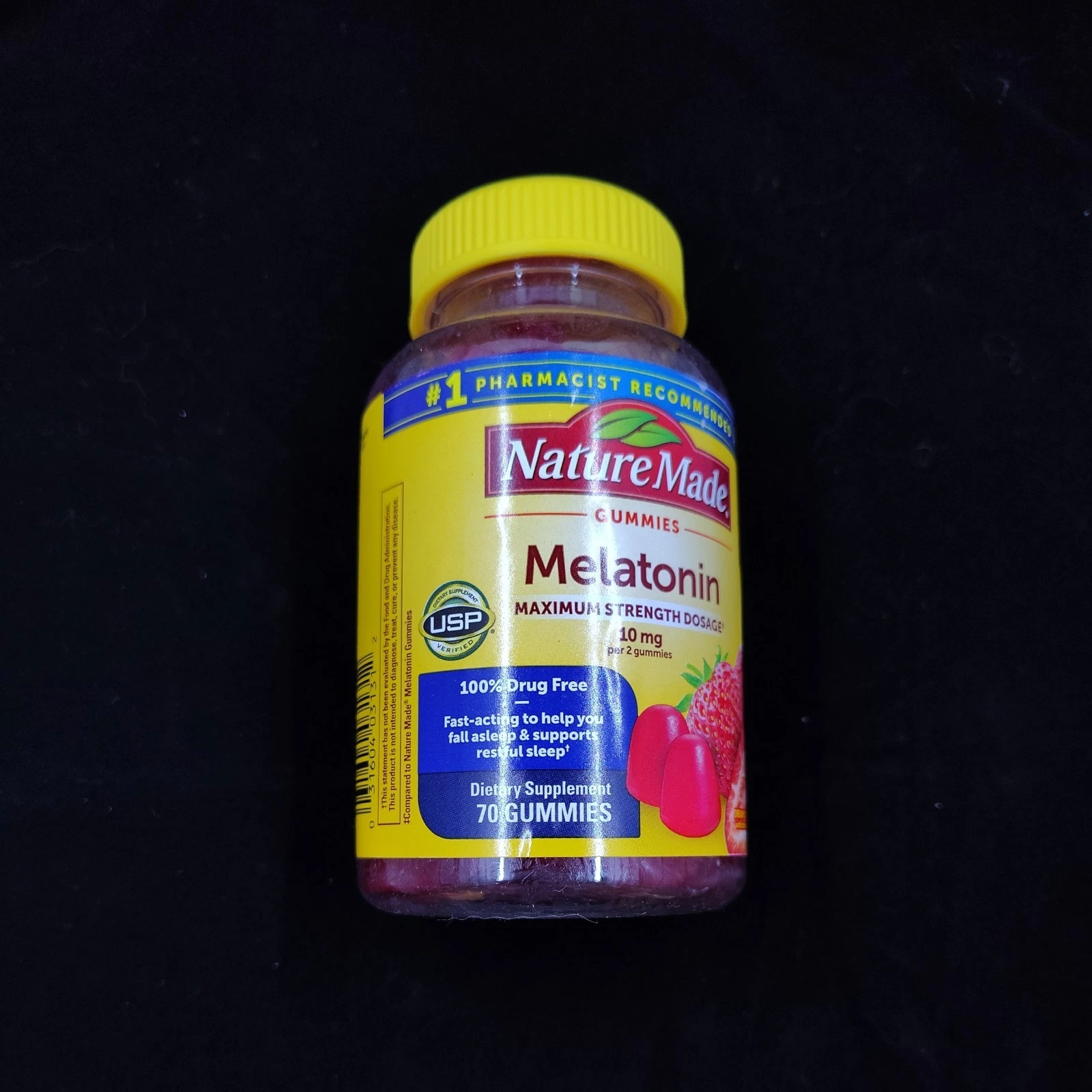 Nature Made Melatonin Maximum Strength 10mg per 2 gummies, 70 gummies