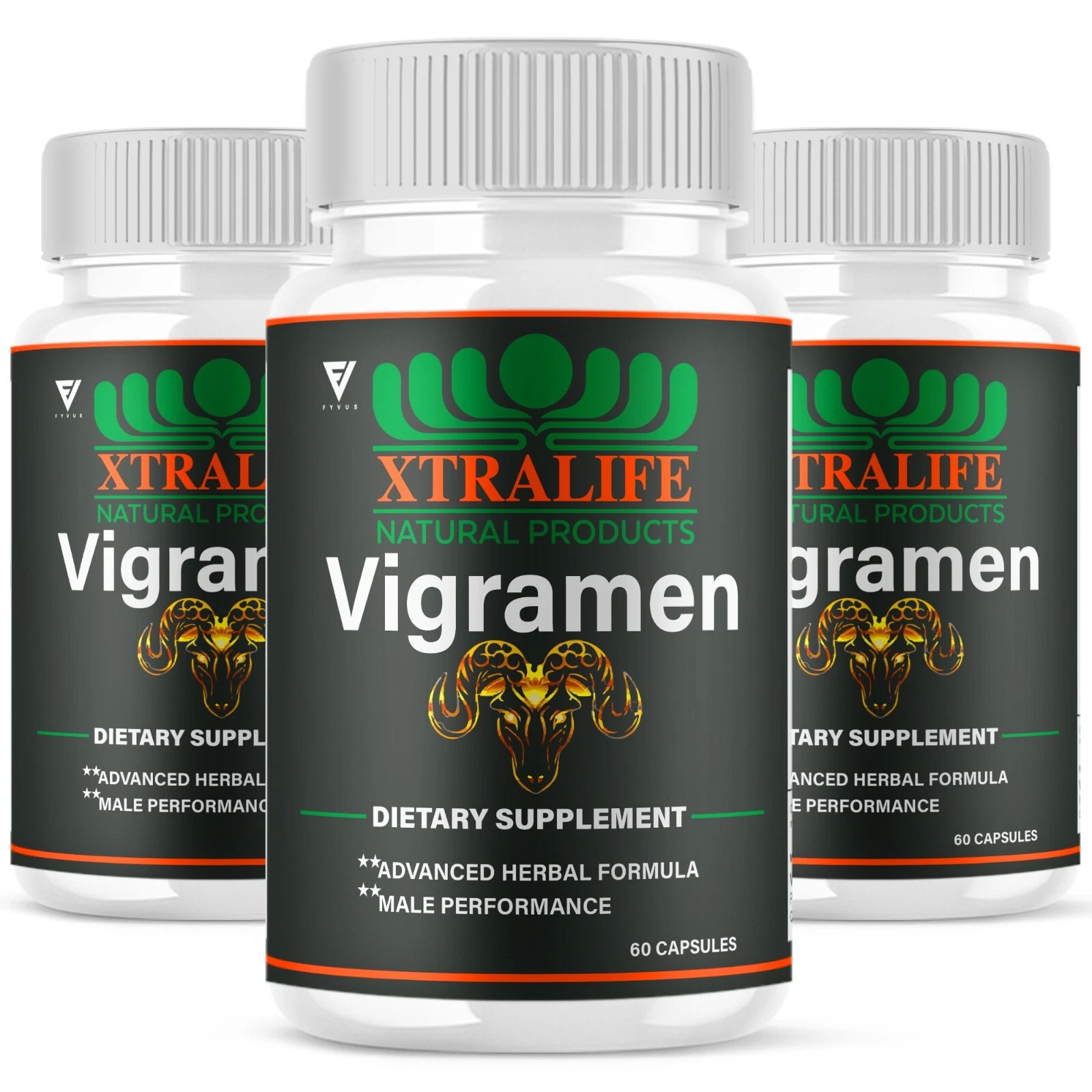 (3 Pack) Vigramen Pills Vigra Men Maximum Performance Supplement (180 Capsules)