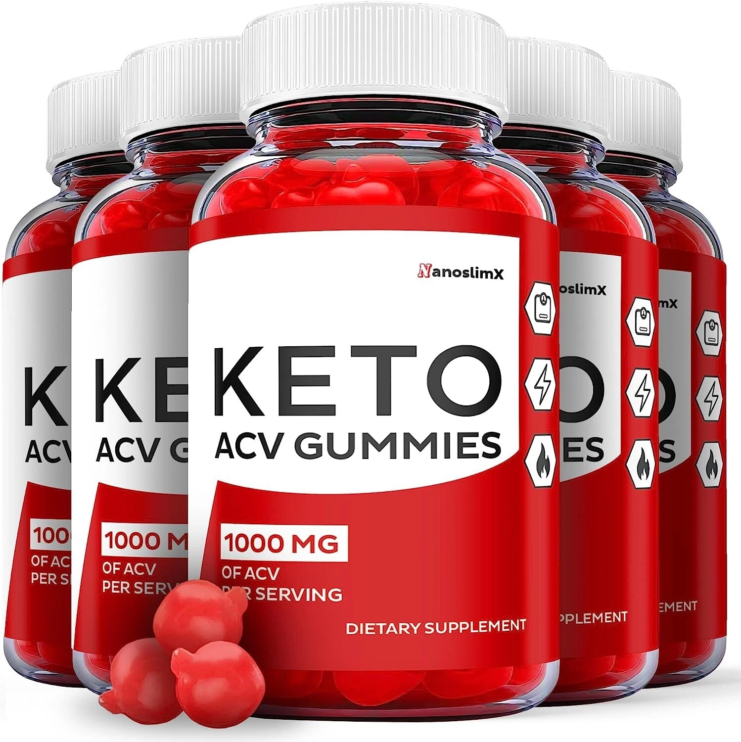 Nano Slim X Keto Gummies - Nano Slim X Keto ACV Gummies For Weight Loss (5 Pack)