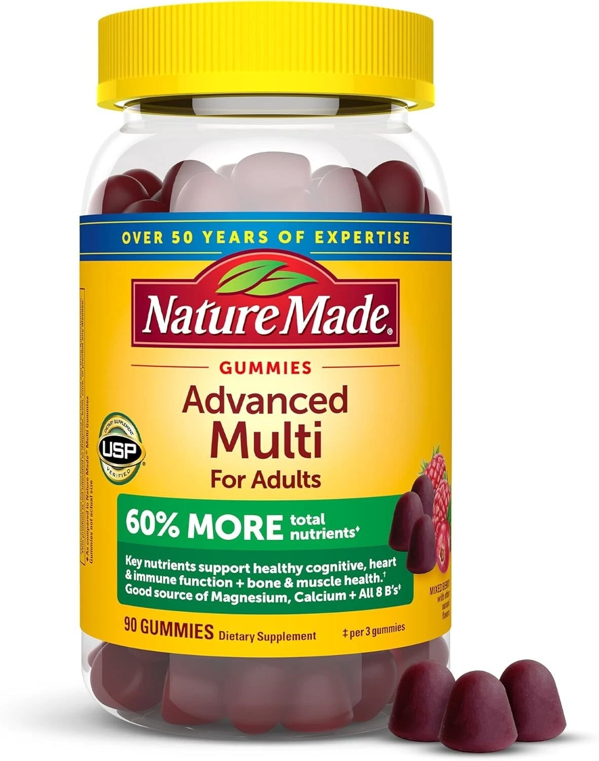 New Nature Made Gummies Advanced Multi For Adults 90ct EXP 12/25 NIP