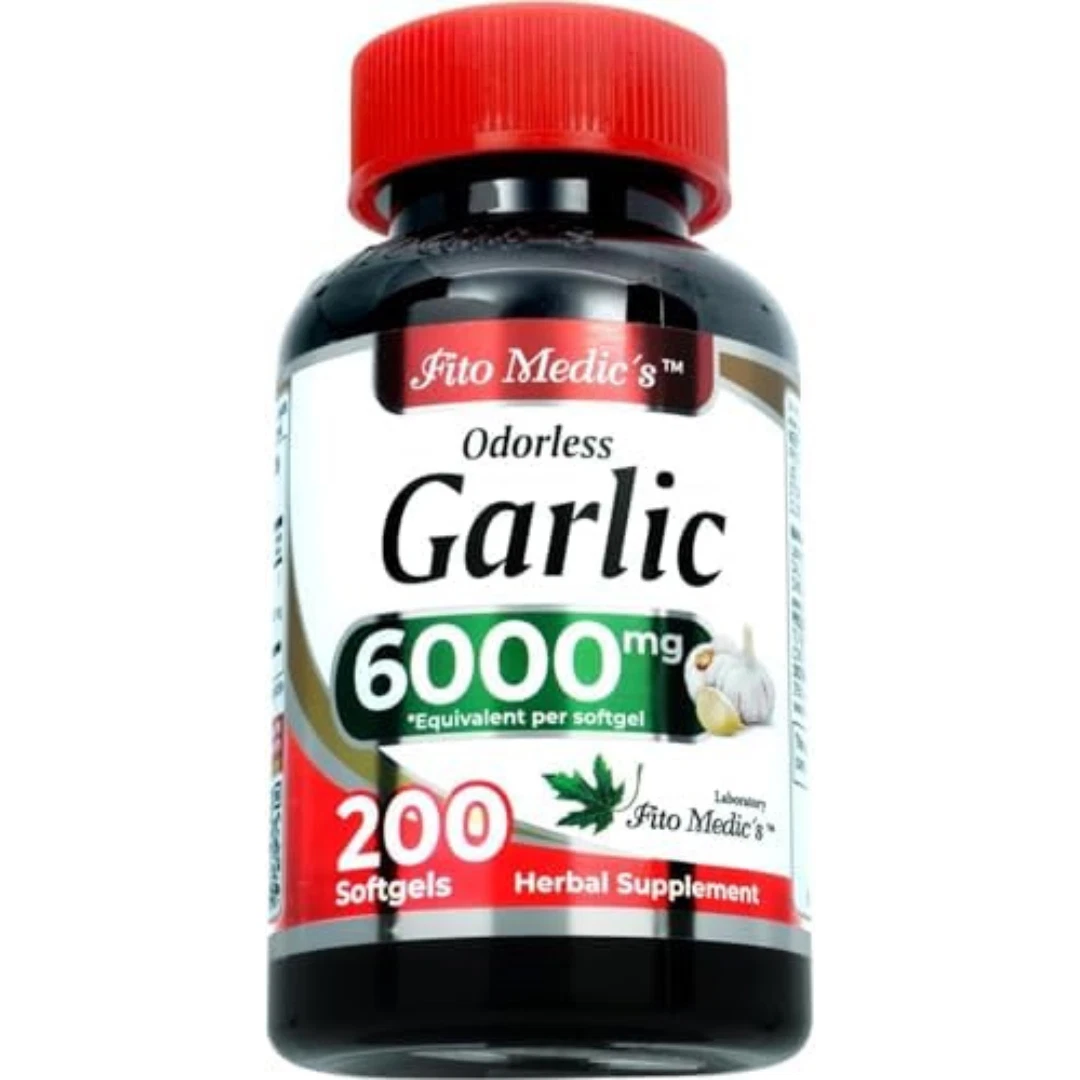 Garlic Pills 6000 mg Equivalent 200 softgels Organic Garlic Free Delivery - USA