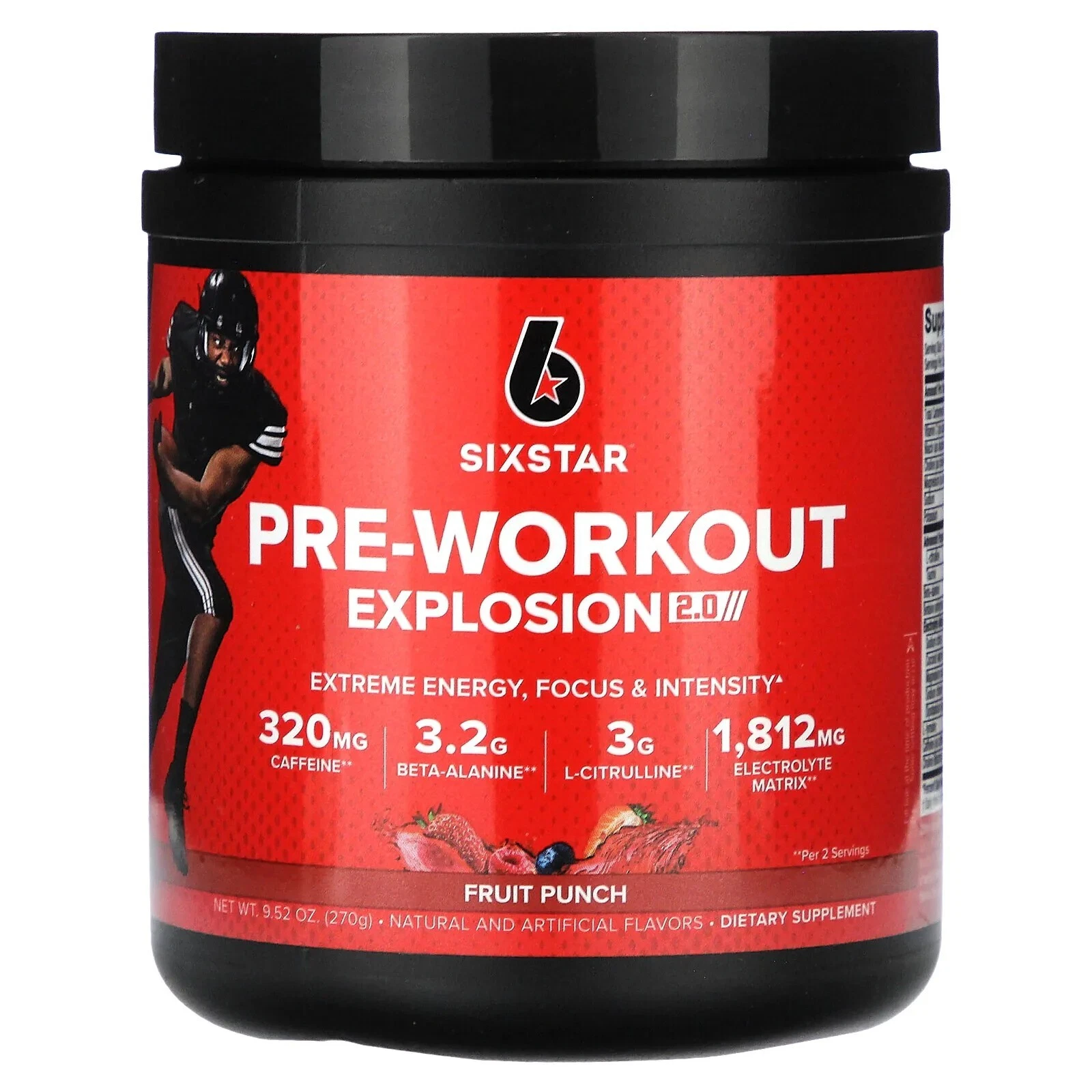 Pre-Workout Explosion 2.0, Fruit Punch, 9.52 oz, EXP 11/2025 BUY MORE & SAVE!!