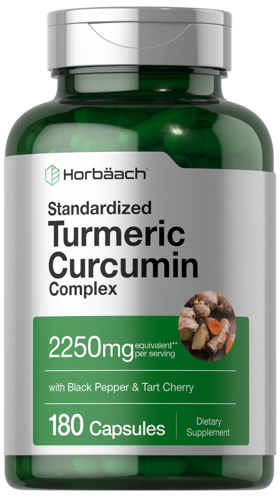 Turmeric Curcumin with Black Pepper & Tart Cherry | 180 Count | by Horbaach
