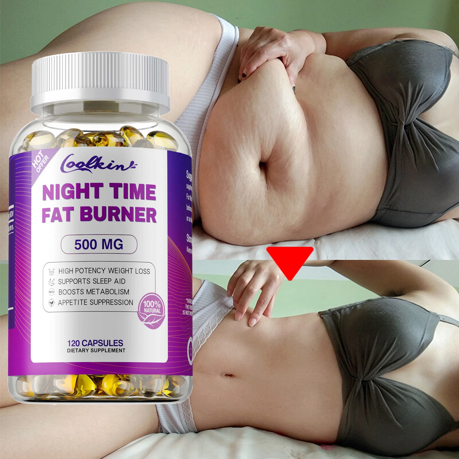 Night Time Fat Burner - Block Carbohydrates & Weight Loss - with Vitamin D3