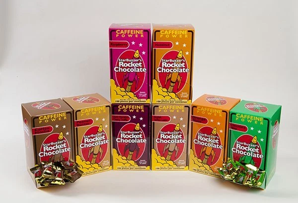 Rocket Chocolate - Caffeine Candy, Approximately 100ct, 8 Different Flavors