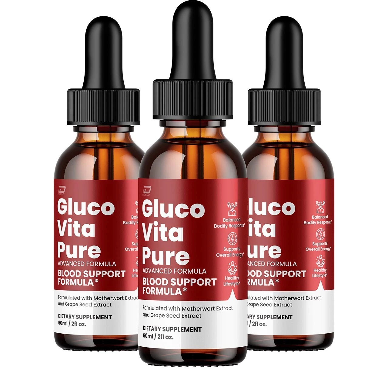 (3 Pack) Gluco Vita Pure Drops Healthy Formula - GlucoVita Pure Liquid