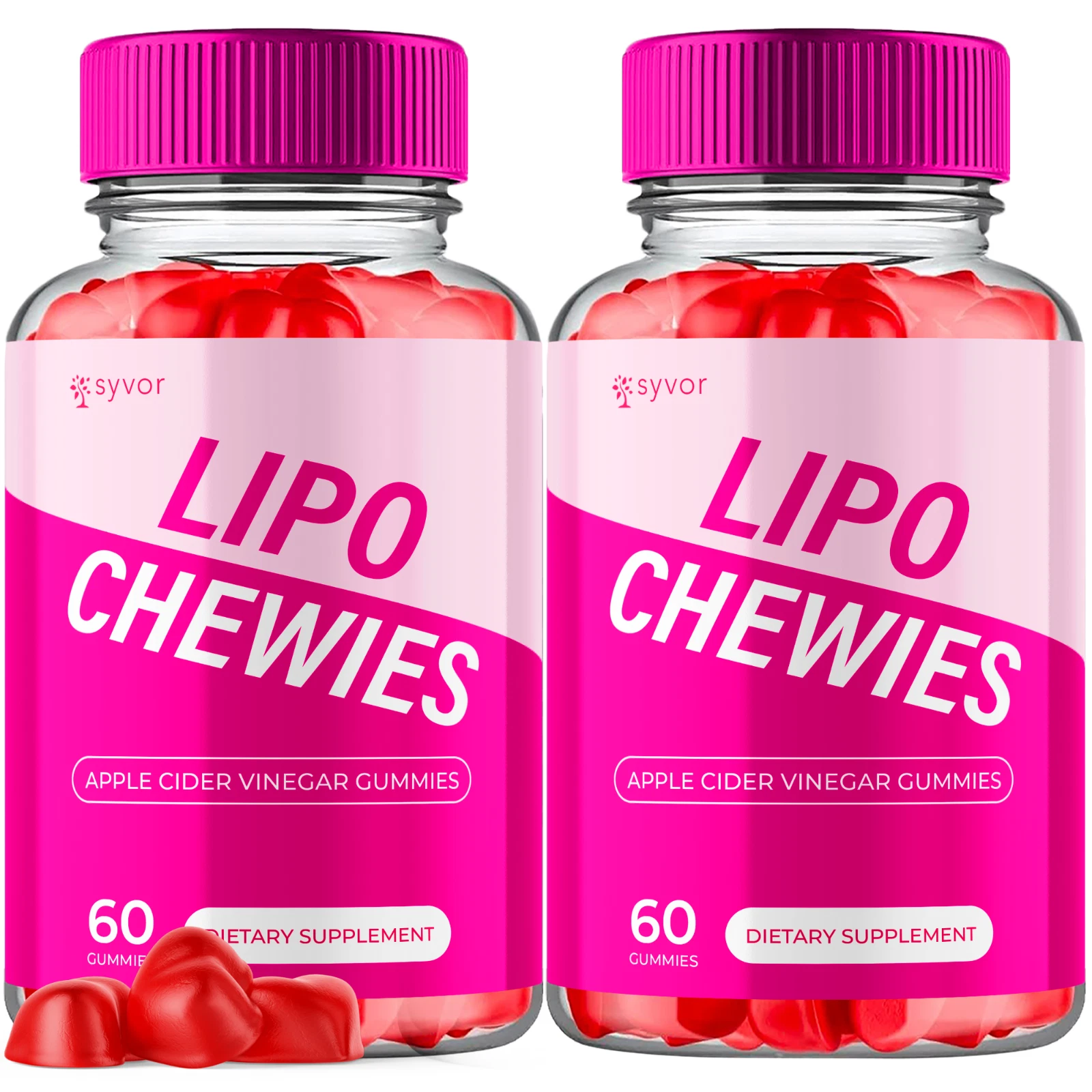Lipo Chewies Apple Cider Vinegar Gummies Max ACV Strength Supplement 120 Gummies
