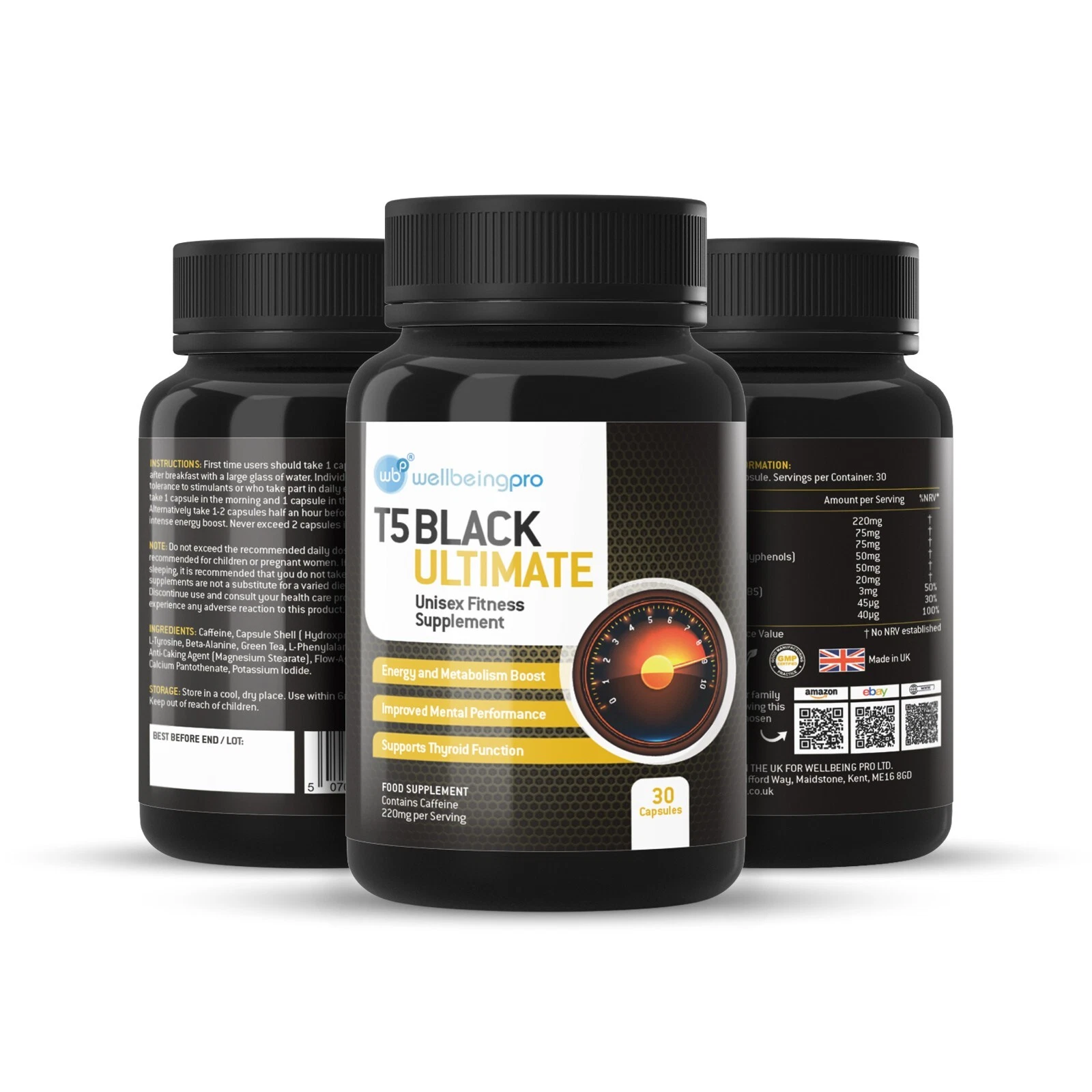 T5 Black Ultimate Strongest Fat Burner Diet Capsules Weight Loss Slimming Pills