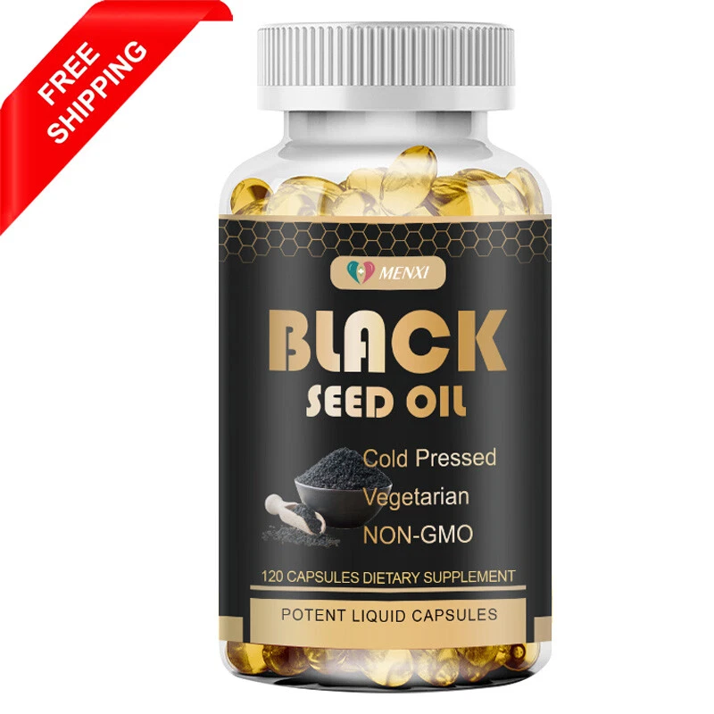 Black Seed Oil Capsules 1000mg 120 Count Softgels -Premium Cold Pressed Non-GMO