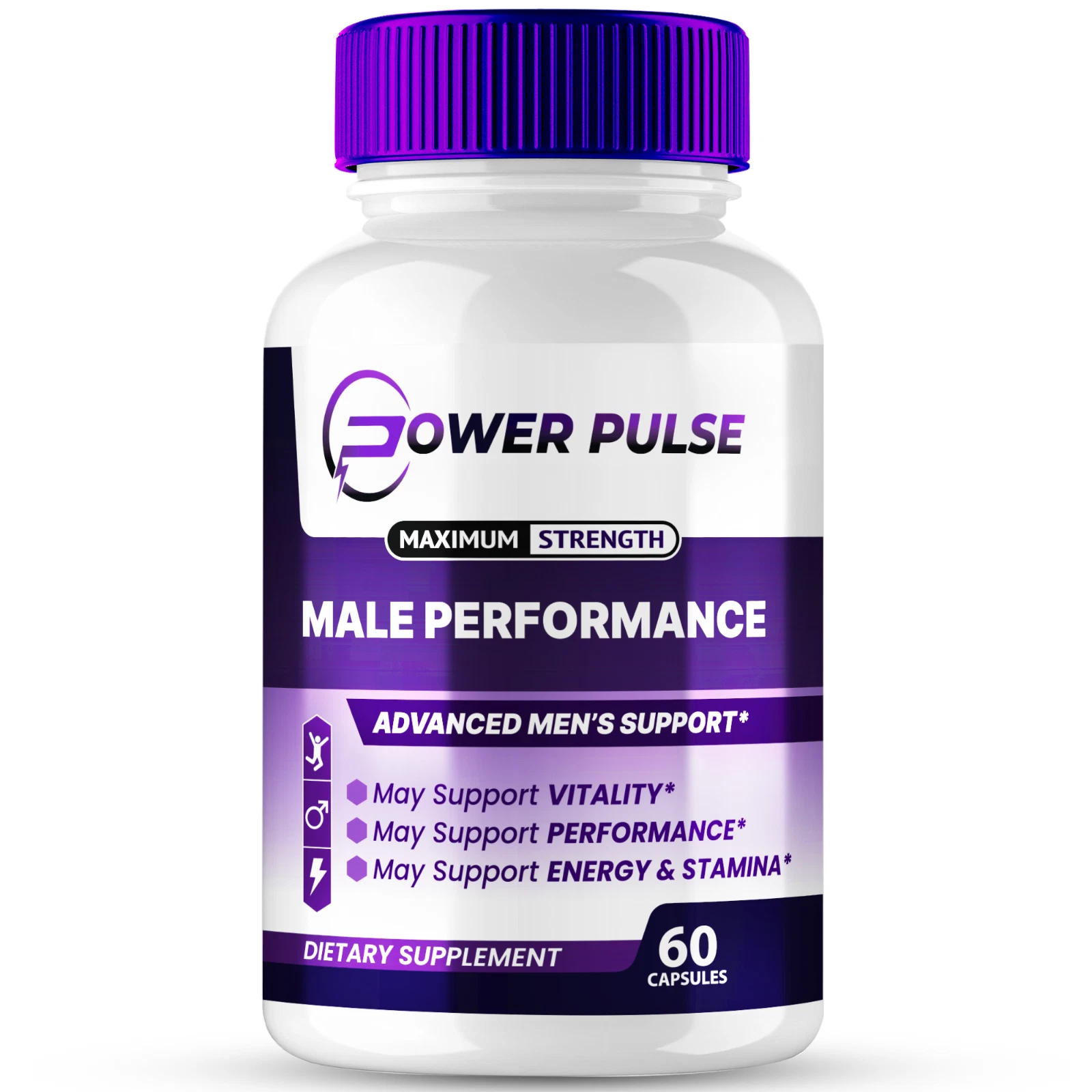 Power Pulse Men Capsules, Extra Strength Male Vitality Advanced Formula 60ct