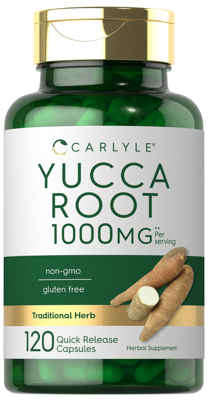 Yucca Root Capsules 1000mg | 120 Count | Non-GMO, Gluten Free | By Carlyle