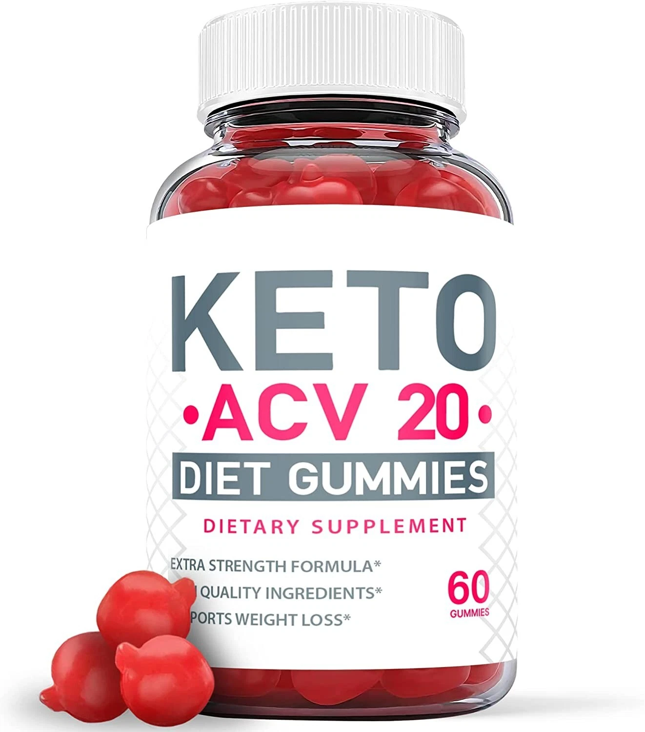 1 Pack - Keto ACV 20 Gummies - Vegan, Weight Loss Supplement - 60 Gummies