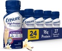 (24 Pack) Ensure High Protein Vanilla Nutrition Shake, Meal Replacement, 8 Fl Oz