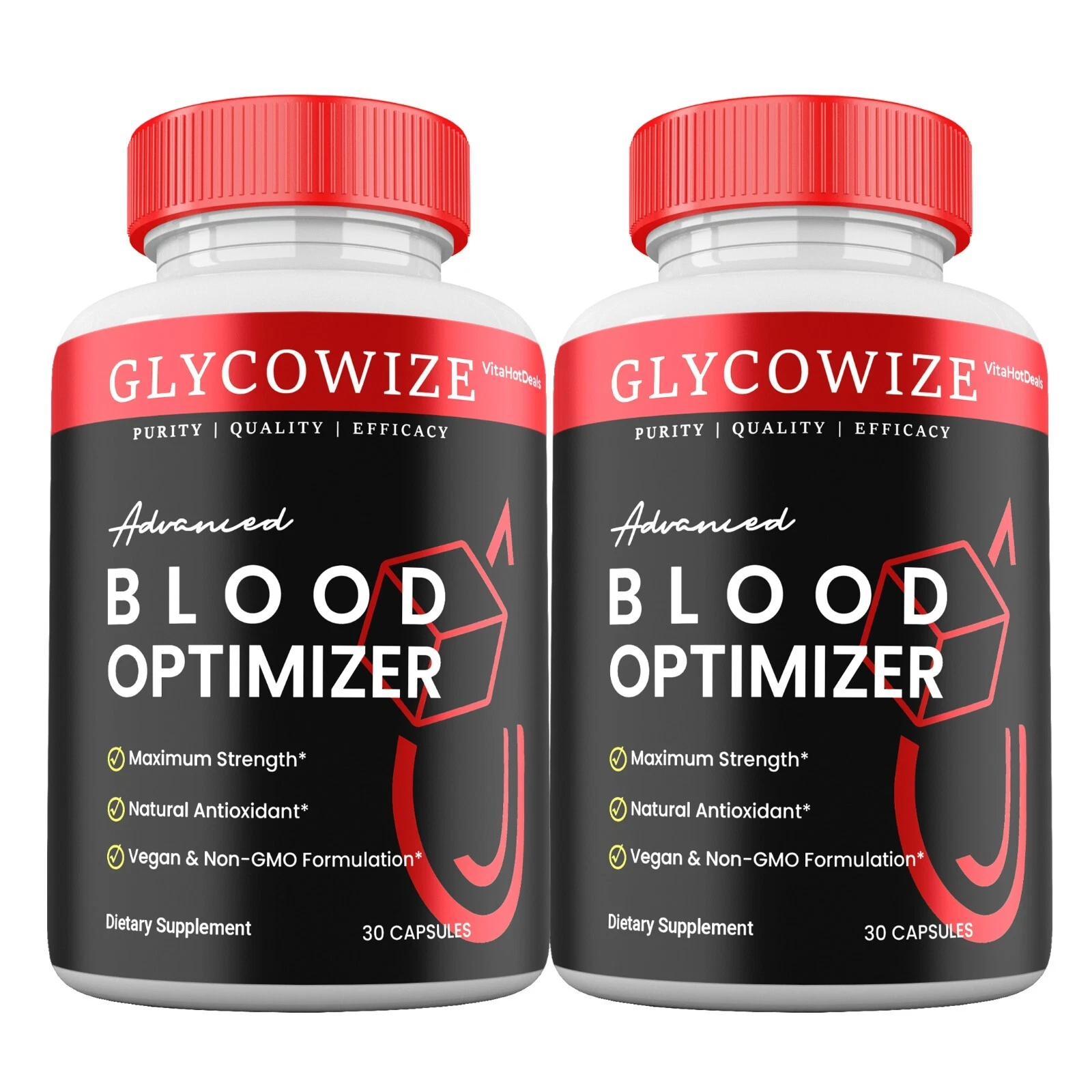 GlycoWize Blood Support Capsules, Max Strength Glyco Wize Pills (2 Pack)