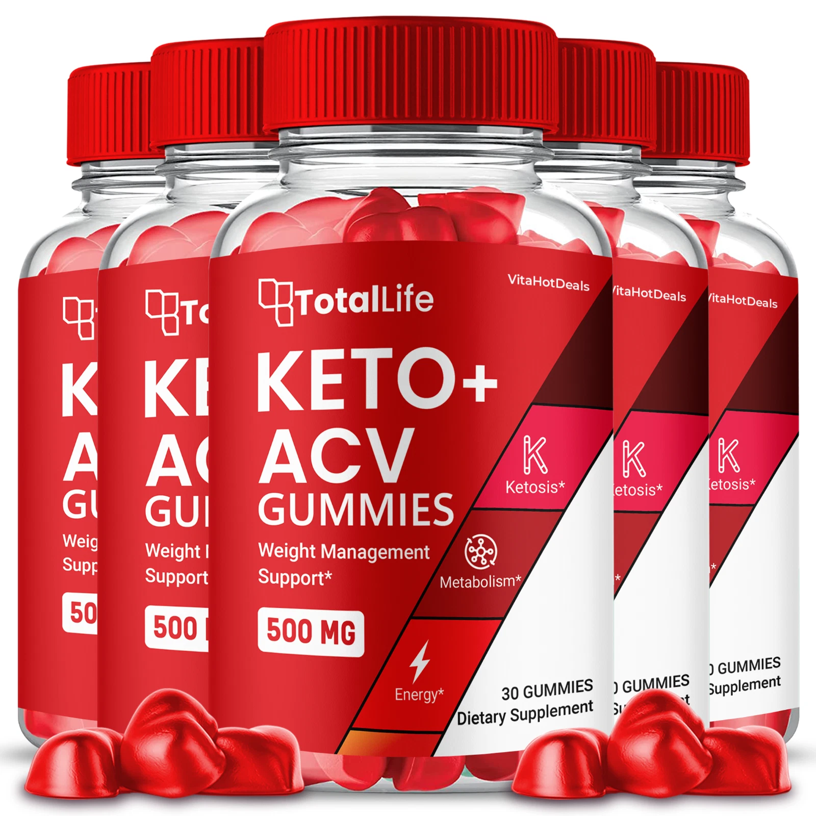 TotalLife Keto ACV Gummies, Official Max Strength Supplement (5 Pack)