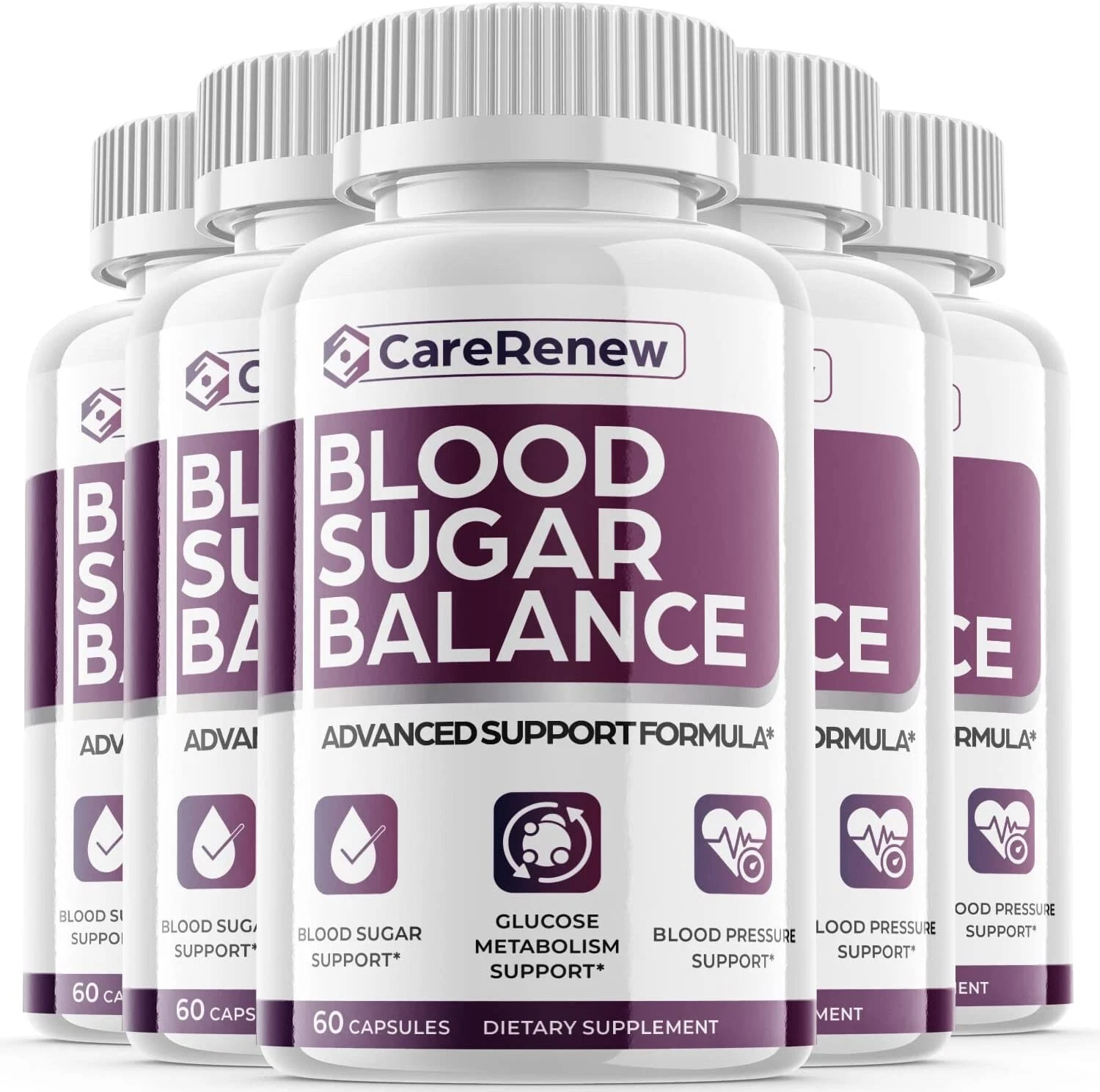 Suplemento de azúcar en la sangre 5-CareRenew apoya, glucosa, metabolismo - 300 púldoras