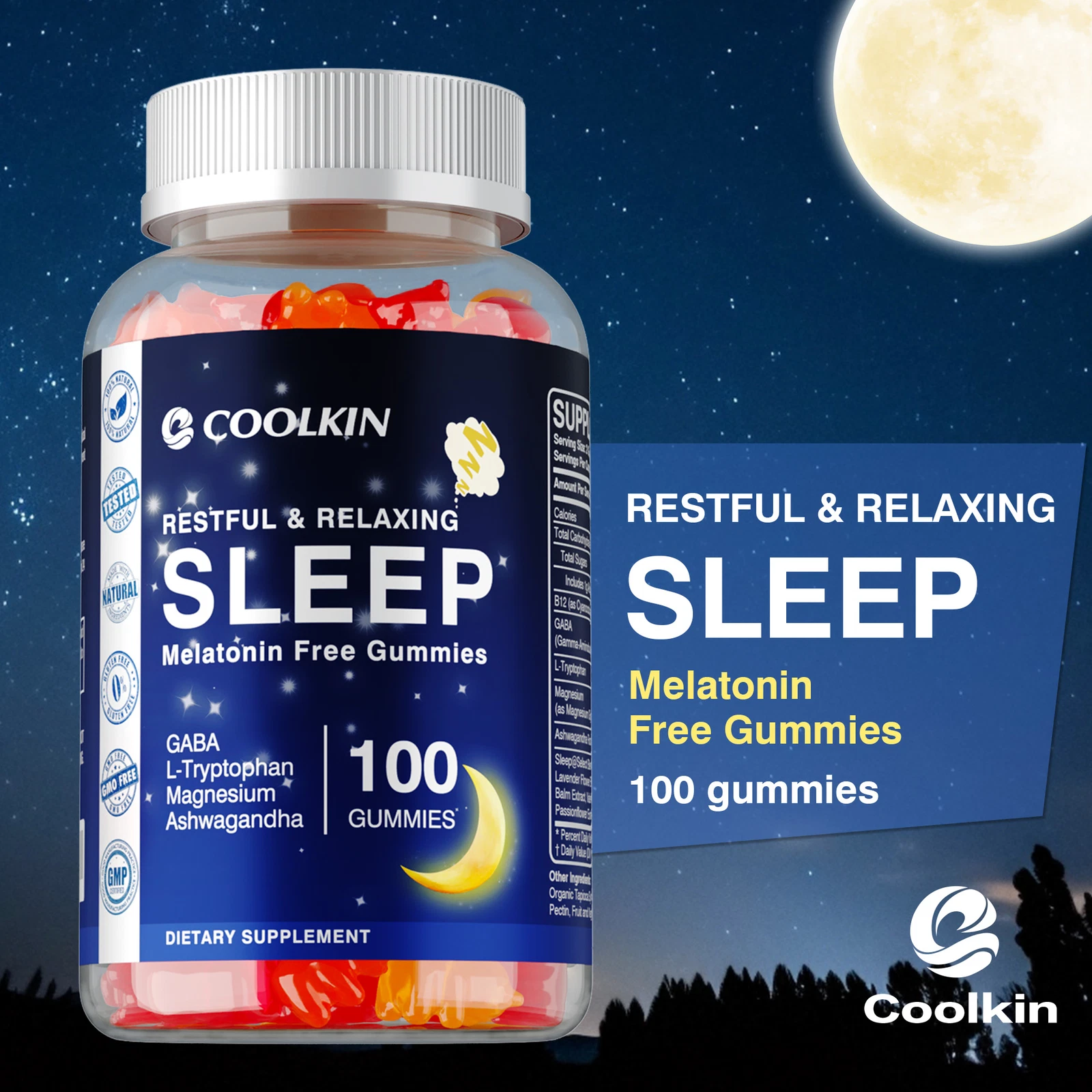 Sleep - L-Tryptophan, Ashwagandha - Sleep Habits, Relieve Stress, Sleep Support